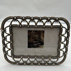 6”x4” Mason Lane Picture Frame.  Ornate Beaded Front, Velvet Back